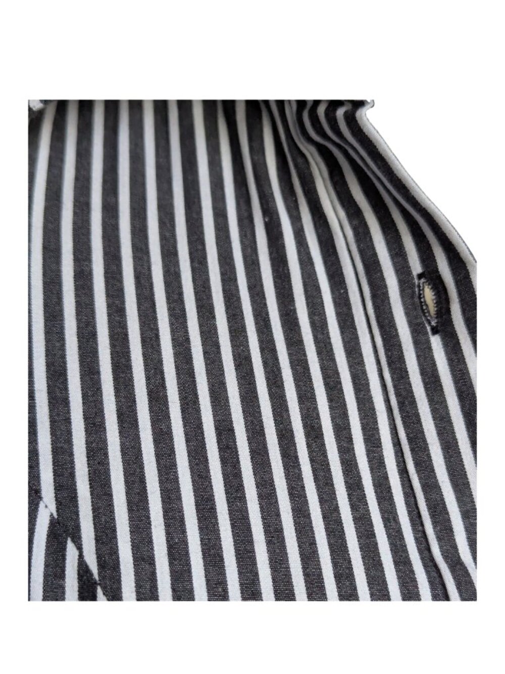 bebe Pinstripe Fit & Flare Shirt Mini Dress Black White Cotton Size 4 - Picture 12 of 12